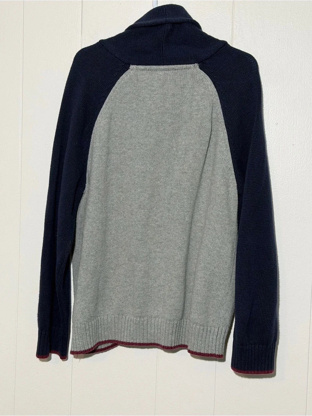 Gymboree Gray & Navy Shawl Collar Patch Cardigan
